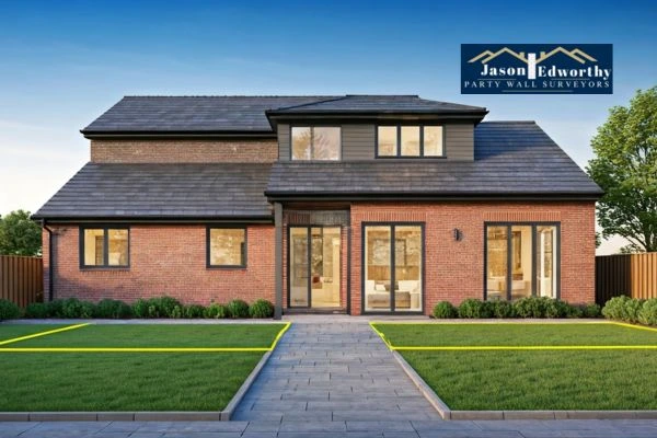 Home extension focusing on boundary line Farnborough